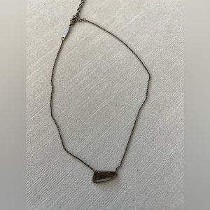 Kendra Scott Gunmetal Short Pendant Necklace in Light Grey